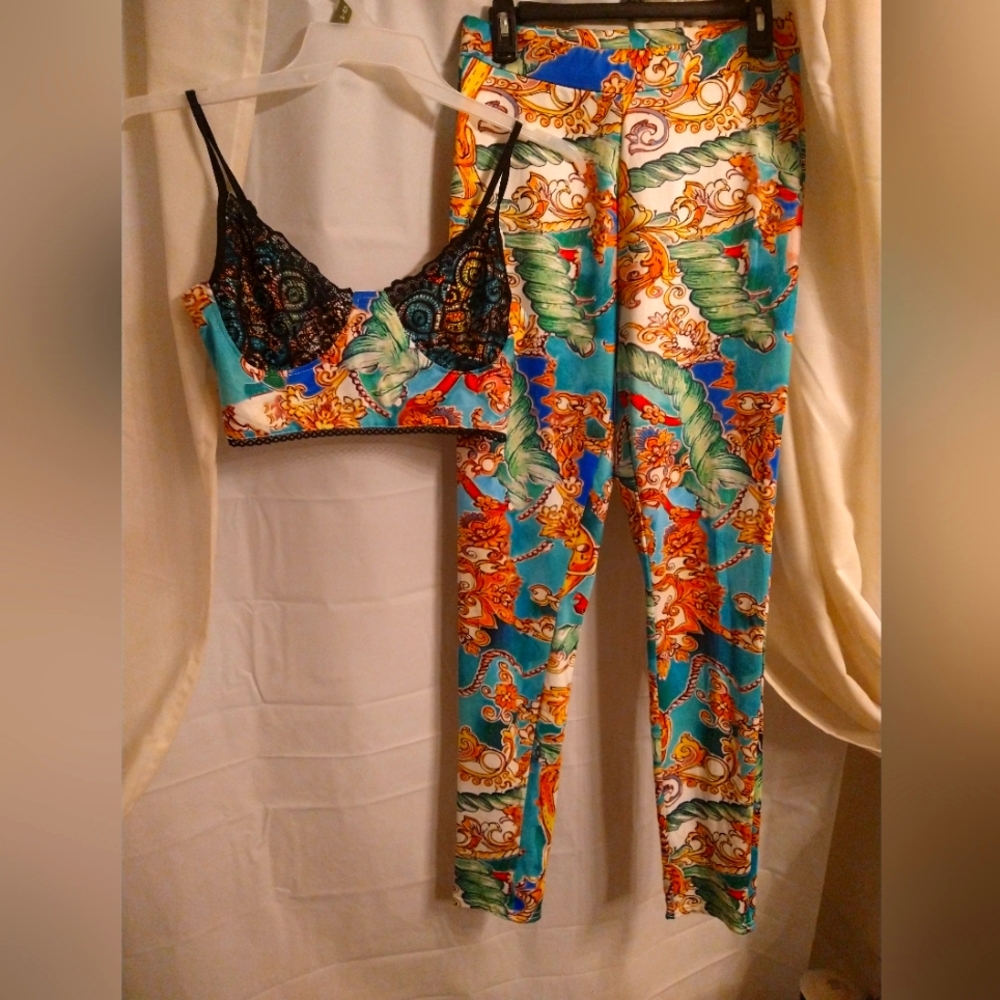NWOT crop top and leggings